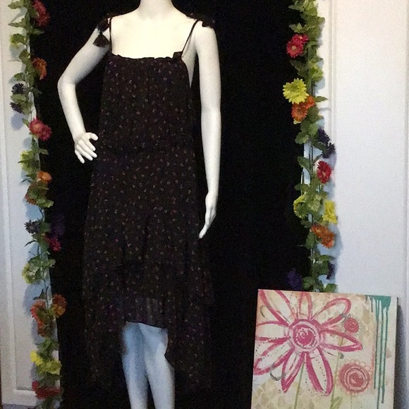 NWT Evie Black W/Dark Red Roses Sleeveless Dress - Picture 1 of 10